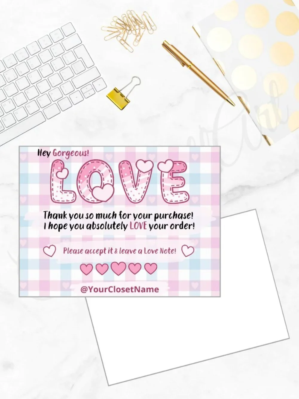100 Personalized Love Thank You Cards Small Business, 4×3 in